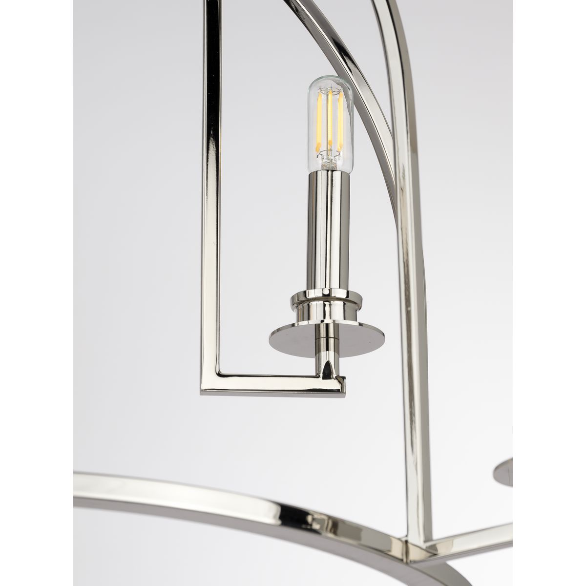 Progress Lighting Seneca 9-Light Polished Nickel Farmhouse Chandelier