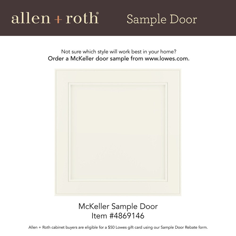 allen + roth McKeller 36-in W x 34.5-in H x 24-in D Linen 2-Drawer Base Fully Assembled Cabinet (Flat Panel Style)