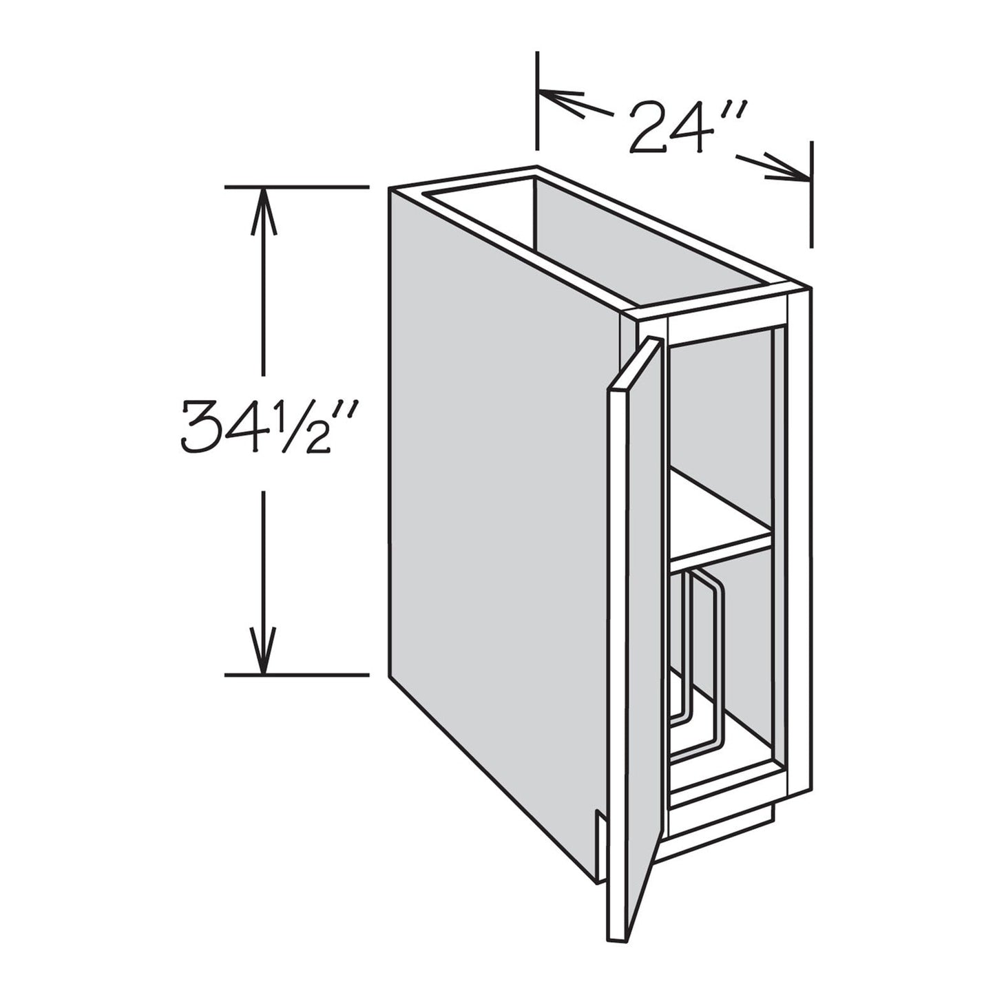 allen + roth McKeller 9-in W x 34.5-in H x 24-in D Linen Base Fully Assembled Cabinet (Flat Panel Mitered Door Style)