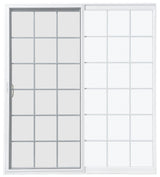 Pella 150 Series 72-in x 80-in 4-9/16-in Low-E Argon Grilles-Between-the-Glass White Vinyl Universal Sliding Double Patio Door