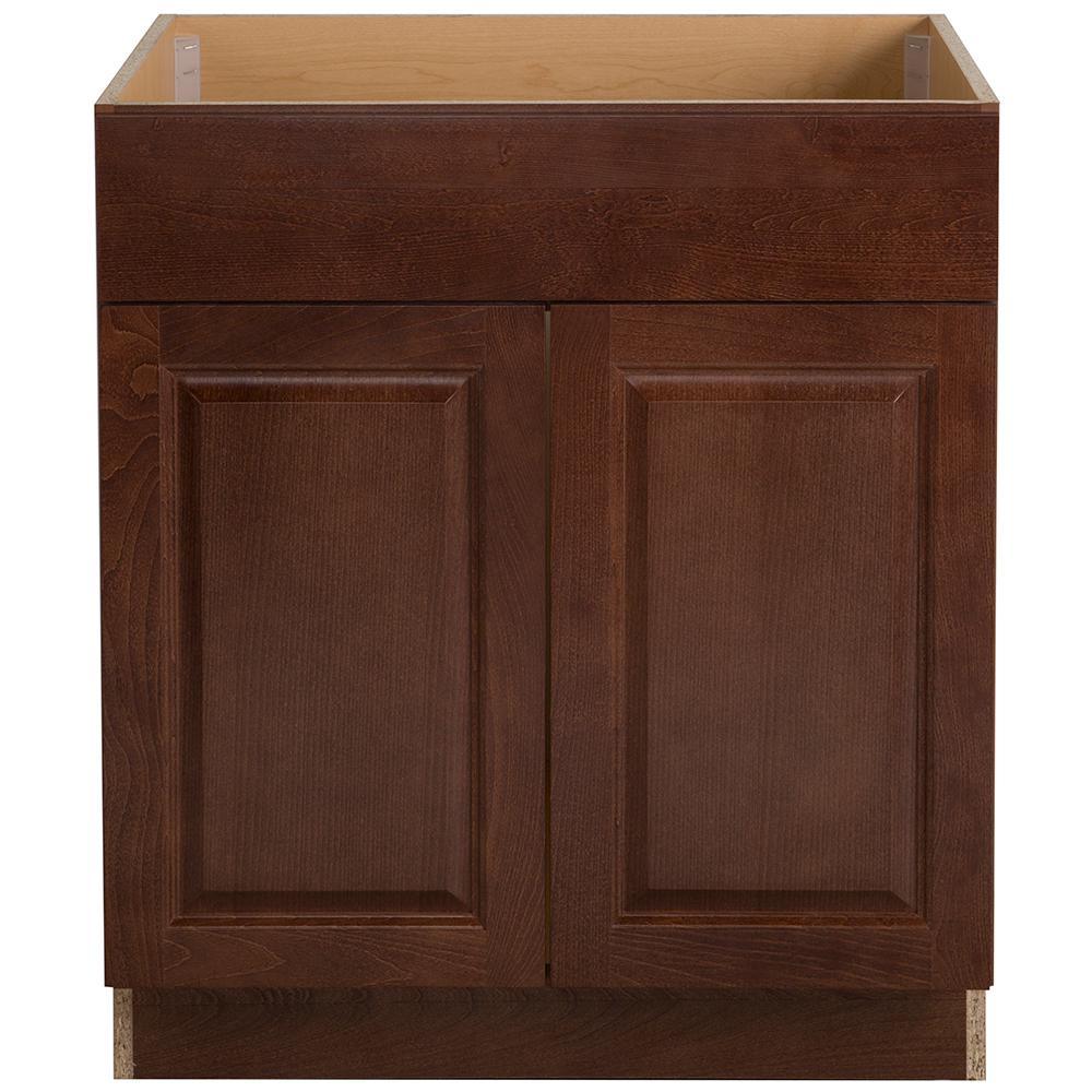 Benton Assembled 30x34.5x24 in. Sink Base Cabinet with False Drawer Front in White - Super Arbor