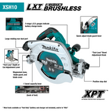 Makita 18V X2 LXT (36V) Brushless Cordless 9-1/4 in. Circular Saw with Guide Rail Compatible Base, Tool Only (XSH10Z)