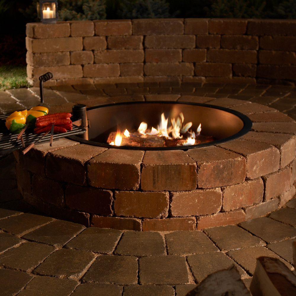 Grand 48 in. Fire Pit Kit in Desert with Cooking Grate - Super Arbor