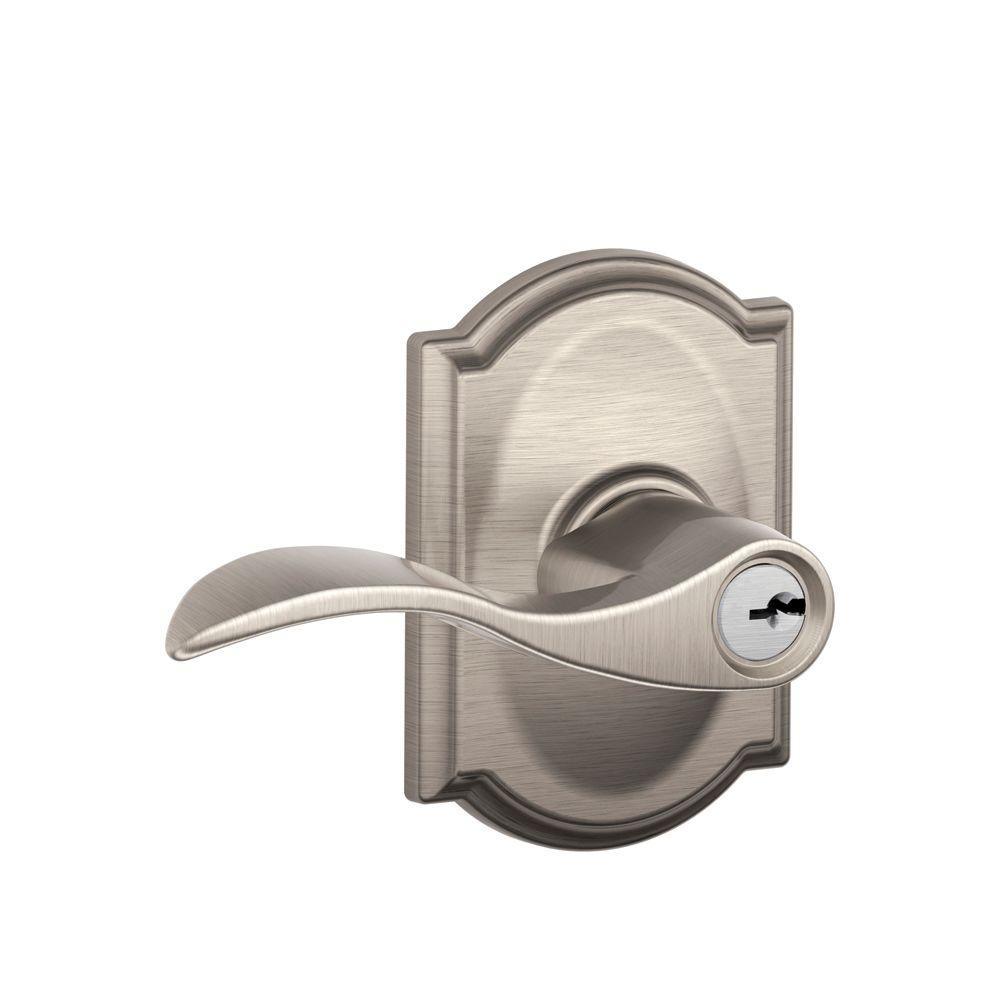 Accent Aged Bronze Keyed Entry Door Lever with Camelot Trim - Super Arbor