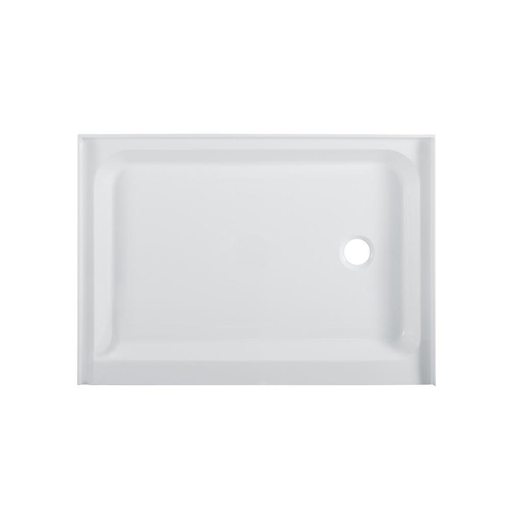 Voltaire 48 in. x 36 in. Single Threshold Acrylic Right Drain Shower Base in White - Super Arbor