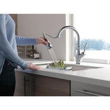 Delta Leland Arctic Stainless 1-Handle Deck-Mount Pull-Down Handle Kitchen Faucet (Deck Plate Included)