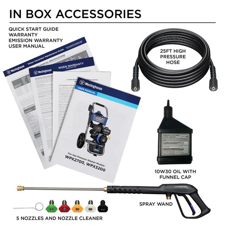 Westinghouse WPX 3200 PSI 2.5 GPM Gas Powered Axial Cam Pump Pressure Washer with Quick Connect Tips