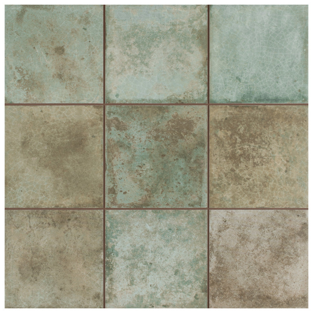 Merola Tile Kings Etna Sage 13-1/8 in. x 13-1/8 in. Ceramic Floor and Wall Tile