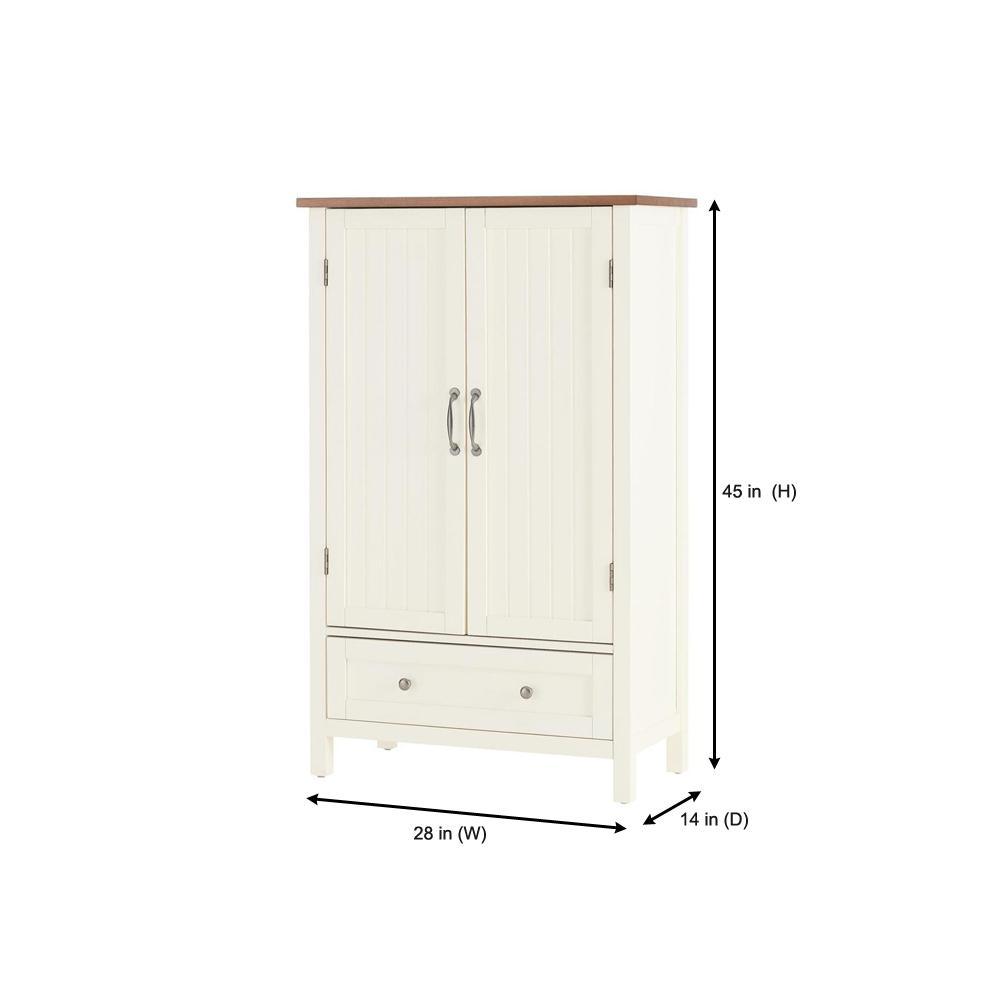 Bainport Ivory Wood Kitchen Pantry with Haze Top (28 in. W x 45 in. H) - Super Arbor