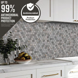 Harbor Gray 10-in x 11-in Matte Ceramic Hexagon Stone Look Floor and Wall Tile (0.83-sq. ft/ Piece)