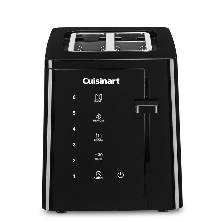 Touchscreen 2-Slice Black Wide Slot Toaster