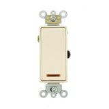 20 Amp Decora Plus Commercial Grade 3-Way Lighted Rocker Switch with Pilot Light, White - Super Arbor