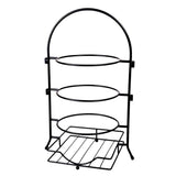 3-Tier Black Buffet Caddy Serving Rack With 2-Detachable Napkin Flatware Holders