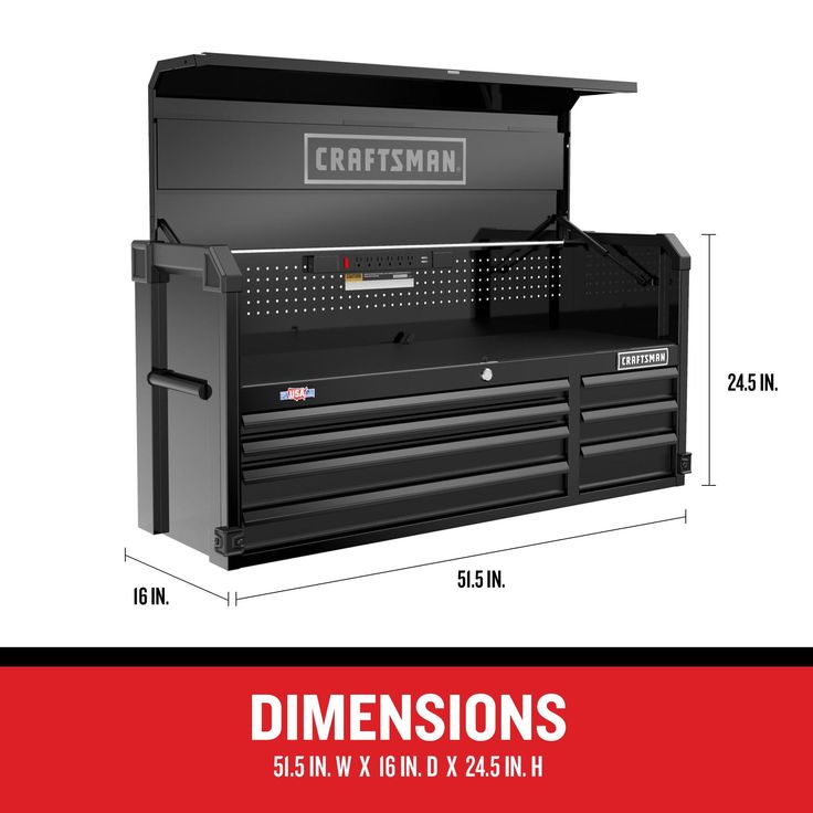 CRAFTSMAN Premium 2000 Series 51.5-in W x 24.5-in H 7-Drawer Steel Tool Chest (Black)