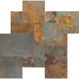 Three Rivers Gold Pattern Gauged Slate Floor and Wall Tile (5 kits / 80 sq. ft. / pallet) - Super Arbor