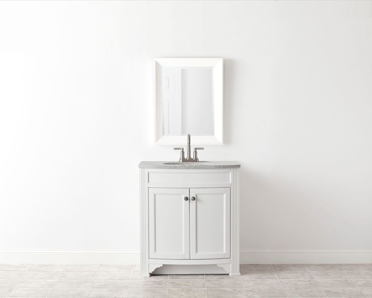 Style Selections Delyse 30-in White Single Sink Bathroom Vanity with Pepper Solid Surface Top