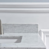 Harlow 61 in. W x 22 in. D Single Basin Carrara Marble Vanity Top in Carrara White with White Vitreous China Basin - Super Arbor