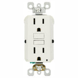 15 Amp Self-Test SmartlockPro Slim Duplex GFCI Outlet, White - Super Arbor