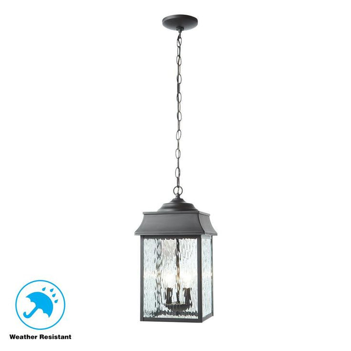 Scroll Black 2-Light Large Hanging Lantern