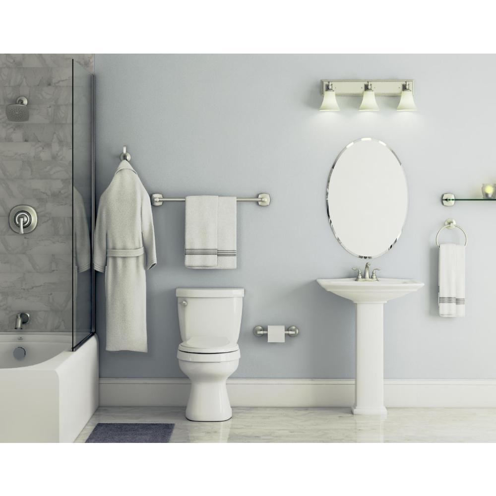 Mandara 4-Pc. Bath Hardware Set in SpotShield Brushed Nickel with Towel Ring, Toilet Paper Holder, 24" Towel Bar & Hook - Super Arbor