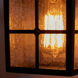 Project Source 2-Pack 8.77-in H Matte Black Outdoor Wall Lanterns, Medium Base (E-26) with Seeded Glass
