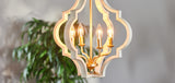Progress Lighting Teigen 18-in Antique White & Vintage Gold Geometric 4-Light Pendant