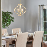 Progress Lighting Teigen 4-Light Antique White and Vintage Gold Transitional Geometric Medium Hanging Pendant Light