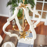 Progress Lighting Teigen 18-in Antique White & Vintage Gold Geometric 4-Light Pendant
