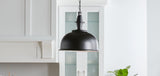 Progress Lighting Impress Black Industrial Dome Pendant Light, 16-in W x 15.125-in H