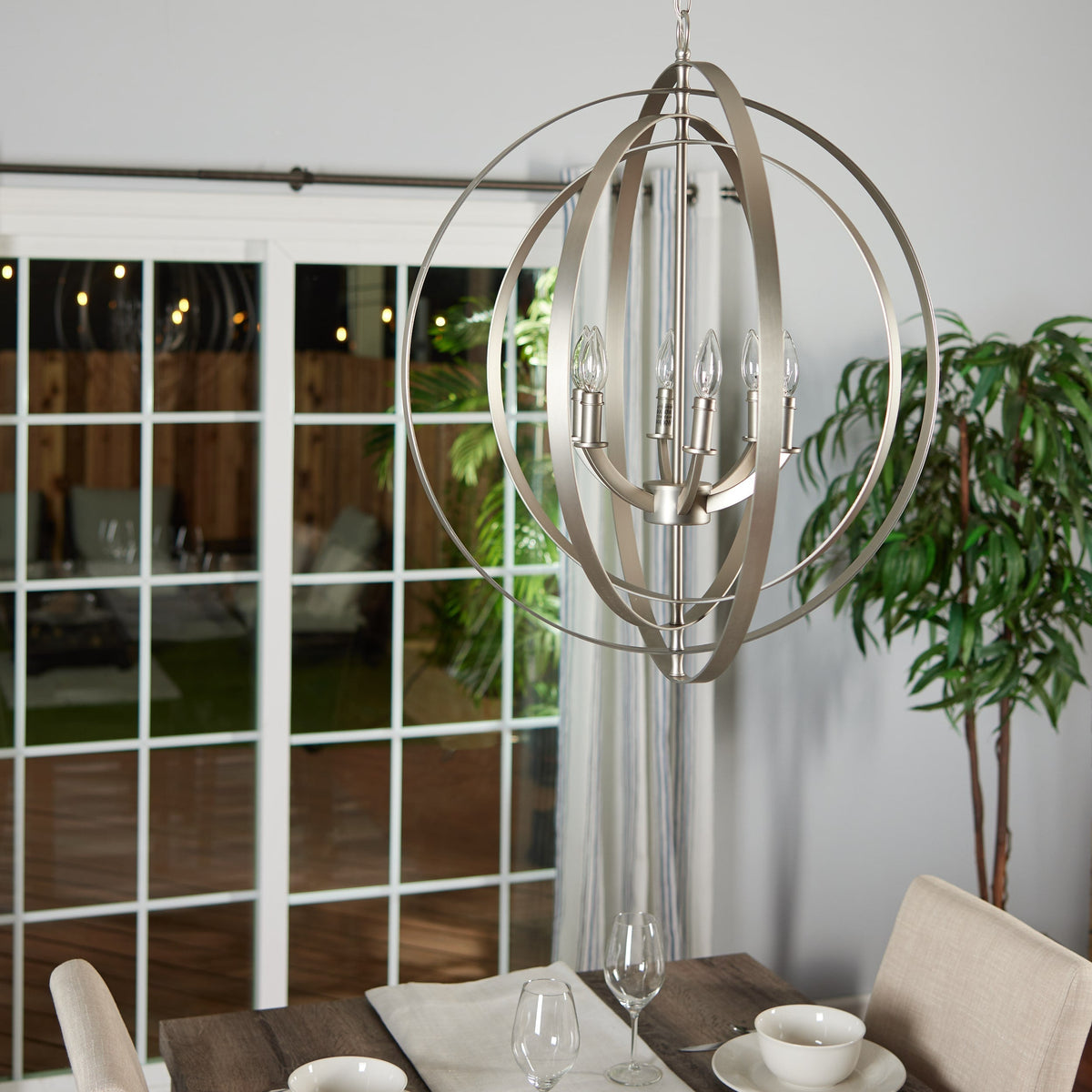 Progress Lighting Equinox 6-Light Gray Transitional Chandelier