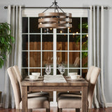 Progress Lighting Gulliver 4-Light Graphite Farmhouse Drum Medium Hanging Pendant Light