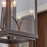 Progress Lighting Gibbes Street 3-Light Antique Bronze Traditional Beveled Glass Lantern Medium Indoor/Outdoor Hanging Pendant Light