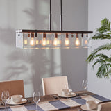 Progress Lighting Glayse 5-Light Antique Bronze Modern/Contemporary Clear Glass Linear Large Hanging Kitchen Island Light