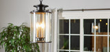 Progress Lighting Squire 3-Light Black Traditional Clear Glass Lantern Mini Indoor/Outdoor Hanging Pendant Light