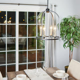 Progress Lighting Seneca 4-Light Matte Black Farmhouse Lantern Medium Hanging Pendant Light