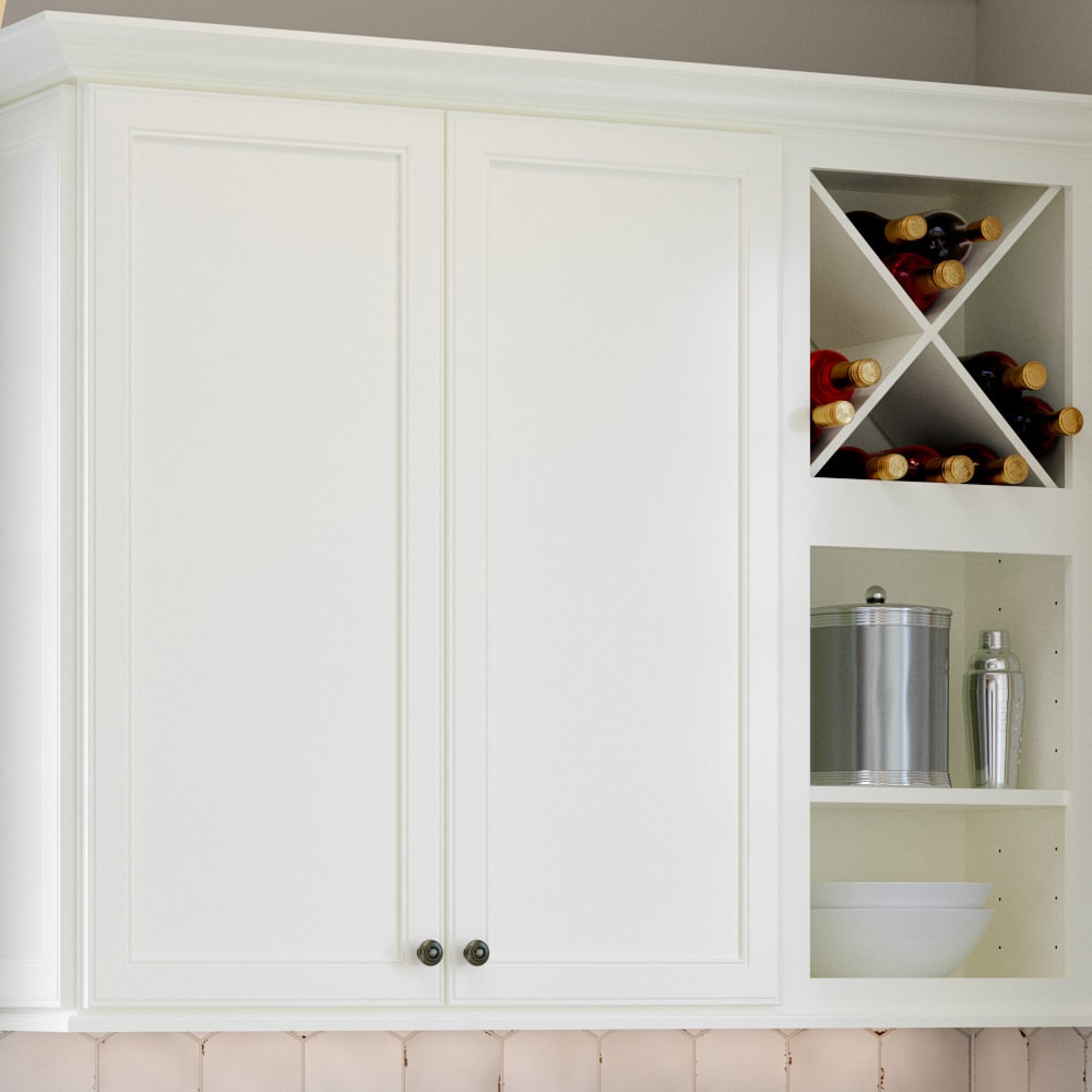 allen + roth McKeller 30-in W x 36.125-in H x 12-in D Linen Wall Fully Assembled Cabinet (Flat Panel Mitered Door Style)
