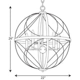 Progress Lighting Brandywine 5-Light Antique Bronze Transitional Globe Medium Hanging Pendant Light