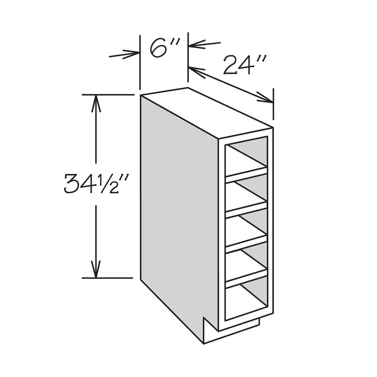 allen + roth Galway 6-in W x 34.5-in H x 24-in D Sage Open Cube Organizer Base Fully Assembled Cabinet (Flat Panel Style)