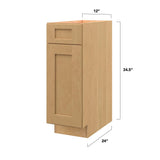 allen + roth Innsbrook 12-in W x 34.5-in H x 24-in D Rye 1-Drawer Base Fully Assembled Cabinet (Flat Panel Shaker Style)
