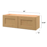 allen + roth Innsbrook 36-in W x 12.125-in H x 12-in D Rye Wall Fully Assembled Cabinet (Flat Panel Shaker Door Style)