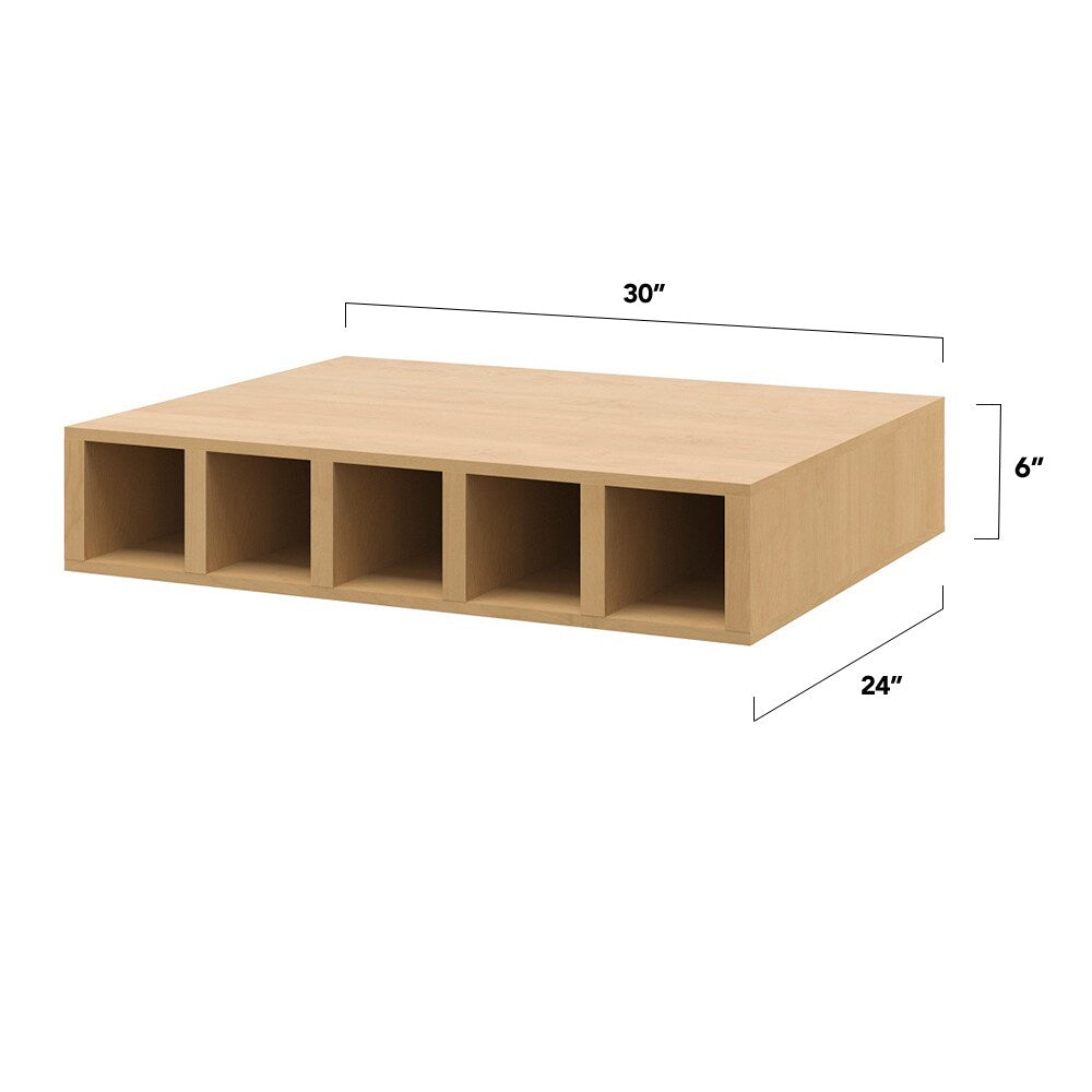 allen + roth Innsbrook 30-in W x 6-in H x 12-in D Rye Open Cube Organizer Wall Fully Assembled Cabinet (Flat Panel Style)