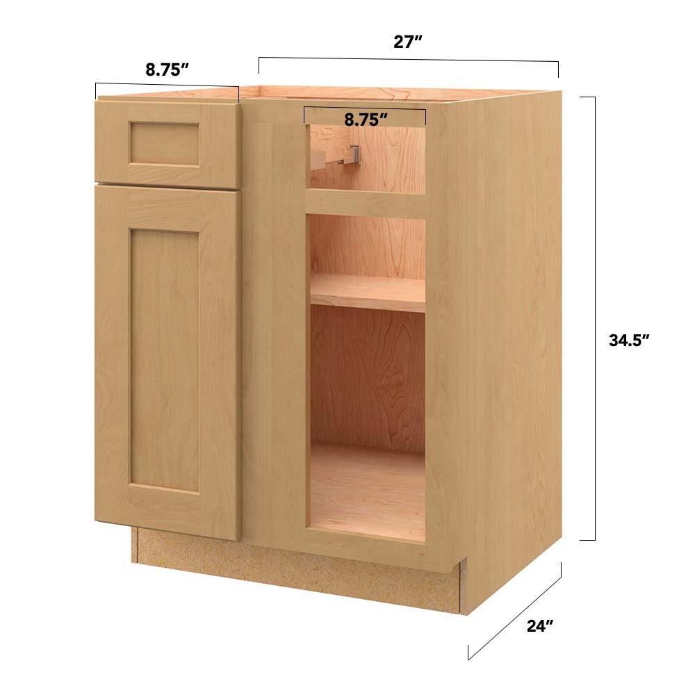 allen + roth Innsbrook 27-in W x 34.5-in H x 24-in D Rye Blind 1-Drawer Base Fully Assembled Cabinet (Flat Panel Shaker Style)