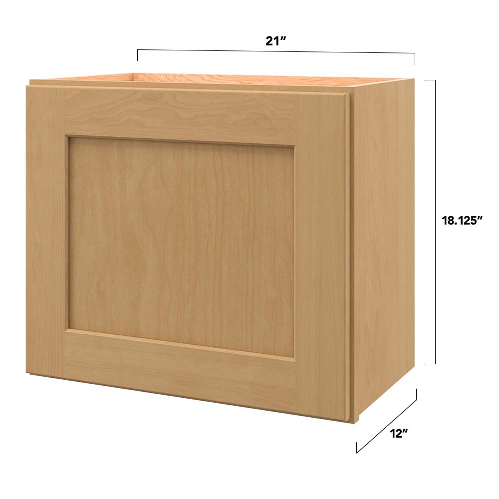 allen + roth Innsbrook 21-in W x 18.125-in H x 12-in D Rye Wall Fully Assembled Cabinet (Flat Panel Shaker Door Style)