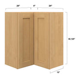 allen + roth Innsbrook 24-in W x 30.125-in H x 12-in D Rye Diagonal Corner Wall Fully Assembled Cabinet (Flat Panel Shaker Style)