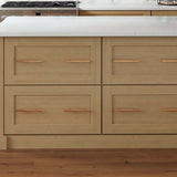allen + roth Innsbrook 36-in W x 34.5-in H x 24-in D Rye 2-Drawer Base Fully Assembled Cabinet (Flat Panel Style)