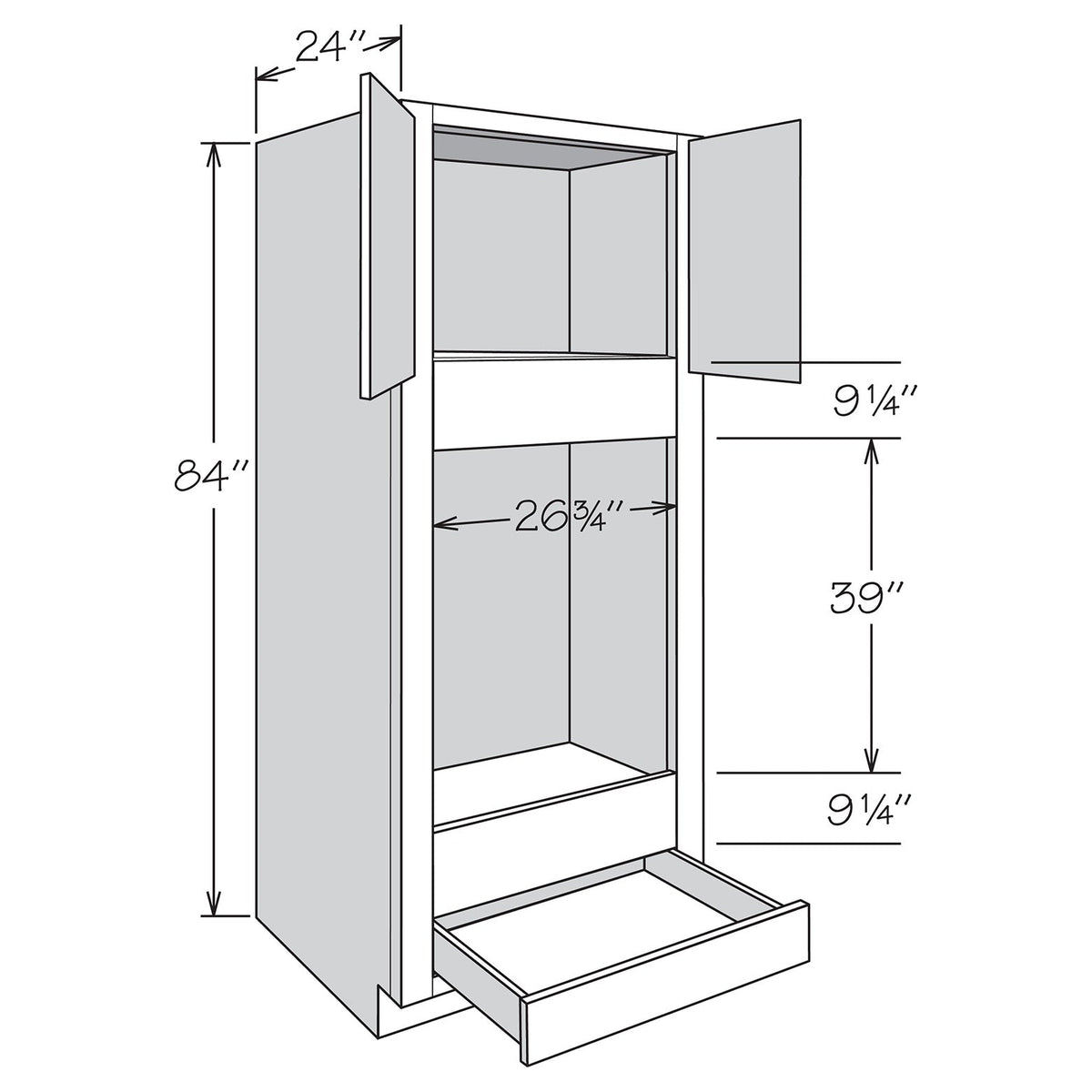 allen + roth Port 33-in W x 84-in H x 24-in D Navy 1-Drawer Base Fully Assembled Cabinet (Flat Panel Shaker Style)