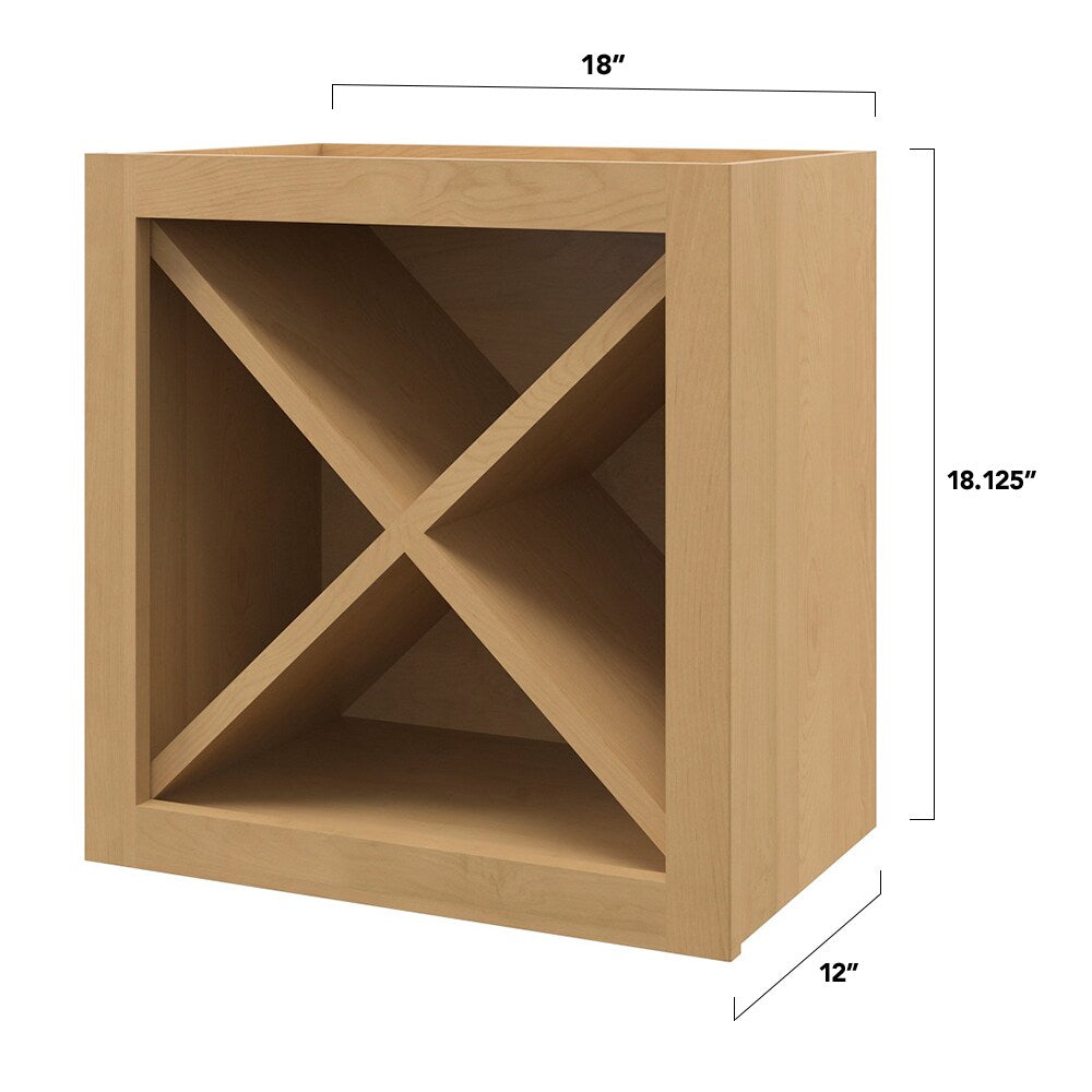 allen + roth Innsbrook 18-in W x 18-in H x 12-in D Rye Open Cube Organizer Wall Fully Assembled Cabinet (Flat Panel Style)