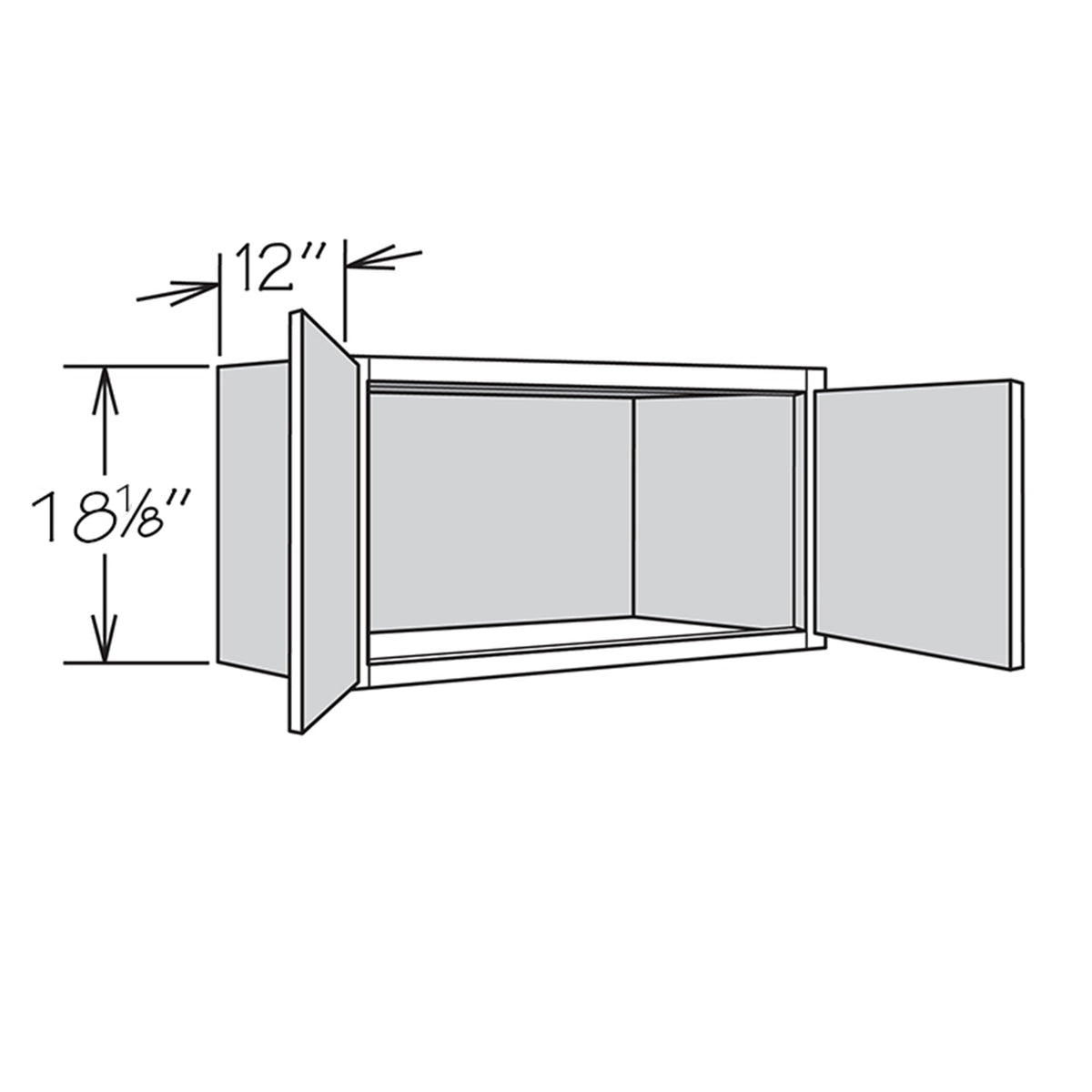 allen + roth McKeller 33-in W x 18.125-in H x 12-in D Linen Wall Fully Assembled Cabinet (Flat Panel Square Door Style)