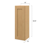 allen + roth Innsbrook 12-in W x 36.125-in H x 12-in D Rye Wall Fully Assembled Cabinet (Flat Panel Shaker Door Style)