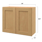 allen + roth Innsbrook 30-in W x 24.5-in H x 12-in D Rye Wall Fully Assembled Cabinet (Flat Panel Shaker Door Style)